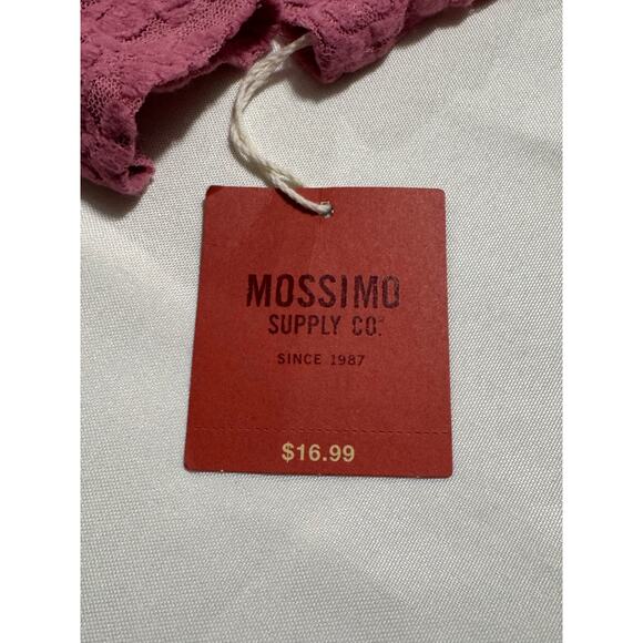 Mossimo Supply Co. Feminine Floral Lace Cropped Top Pink Long Sleeve XS NWT - Picture 2 of 9